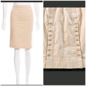 Form-fitting Cream Pencil Skirt